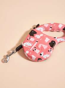 動物印花可伸縮寵物牽引繩 - 西瓜粉 - 查看 3