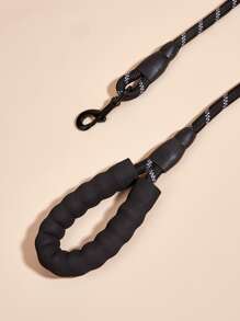 Pet Leash With Reflective & Comfortable Padded Handle - Black and White - View 5