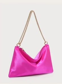 时尚、优雅、精致、安静奢华的极简主义链条晚宴包，适合派对女孩、女士、女士、新娘，非常适合派对、婚礼、舞会、晚宴/宴会，送给女性的最佳礼物 - 玫紅色 - 查看 2