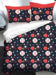 Set colcha sin relleno con estampado béisbol - Multicolor - Ver 2