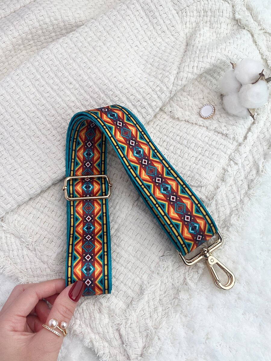 幾何圖案撞色包肩帶 - 彩色 - 查看 1
