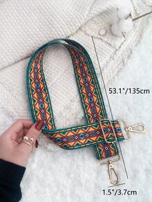 幾何圖案撞色包肩帶 - 彩色 - 查看 3