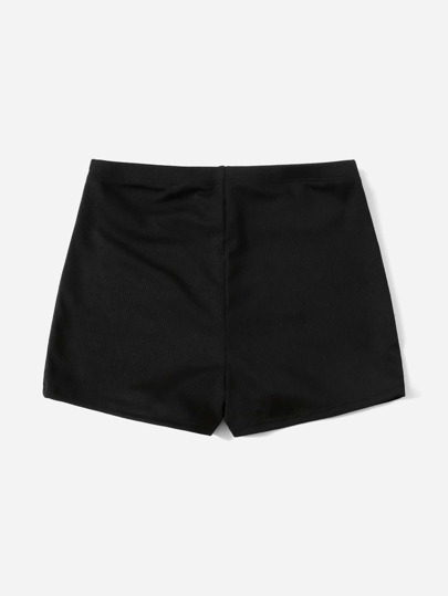 Swim Vcay Tween Girl Plain Rib Bikini Shorts