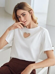 MOTF PREMIUM Camiseta con corazón con abertura
