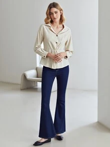 MOTF PREMIUM Top peplum viscosa - Beis - Ver 2