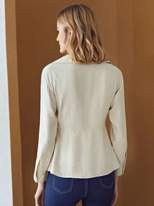 MOTF PREMIUM Top peplum viscosa - Beis - Ver 3