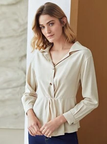 MOTF PREMIUM Top peplum viscosa - Beis - Ver 7