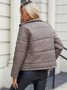 Eilly Bazar Zip Up Padded Coat For Winter Wear - Apricot - View 2