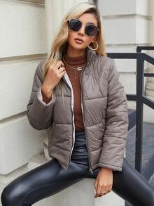 Eilly Bazar Zip Up Padded Coat For Winter Wear - Apricot - View 7