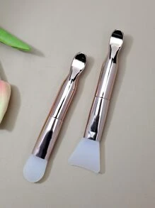 2pcs Double-Ended Facial Sheet Brush With Spoon - Gold - View 2