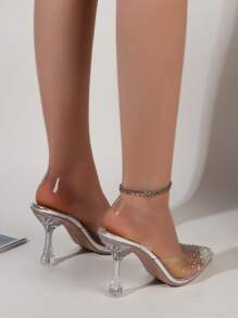 Đồ trang trí Rhinestone Gót chân điêu khắc Con la - Màu be - Xem 2