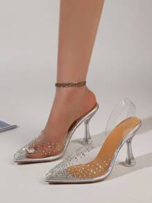 Đồ trang trí Rhinestone Gót chân điêu khắc Con la - Màu be - Xem 3