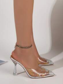 Đồ trang trí Rhinestone Gót chân điêu khắc Con la - Màu be - Xem 4