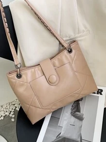 衍縫鏈條大容量托特包 - 查看 5