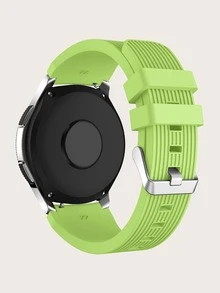 22mm寬素色矽膠錶帶 - 青檸色 - 查看 2