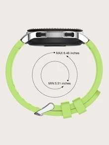 22mm寬素色矽膠錶帶 - 青檸色 - 查看 4