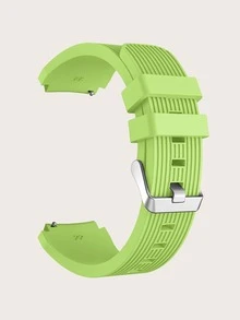 22mm寬素色矽膠錶帶 - 青檸色 - 查看 5