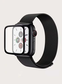 1 Dây đeo đồng hồ dạng lưới từ tính & 1 Tấm bảo vệ màn hình Tương thích với Apple Watch - màu đen - Xem 1