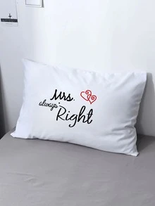 1pair Letter Graphic Pillowcase Without Filler - Multicolor - View 4
