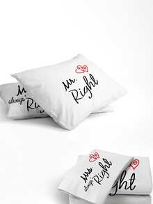 1pair Letter Graphic Pillowcase Without Filler - Multicolor - View 5