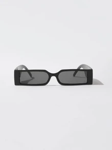 ROMWE Rectangle Frame Fashion Glasses - Black - View 4