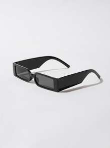 ROMWE Rectangle Frame Fashion Glasses - Black - View 5