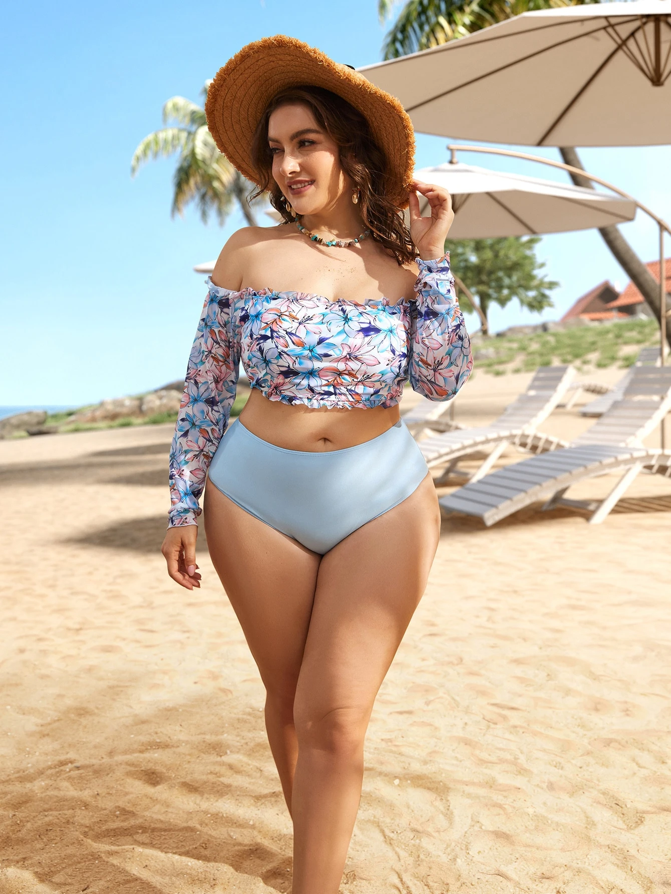 Our Plus Size Floral Frill Trim Bikini Set Summer Beach is such a