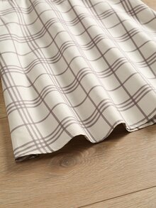 女孩格紋挖肩泡泡袖荷葉邊連衣裙 - 彩色 - 查看 6