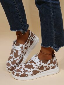 Zapatos con estampado de vaca con diseño de cordón - Multicolor - Ver 4