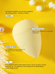 1pc Makeup Sponge - Yellow - View 4