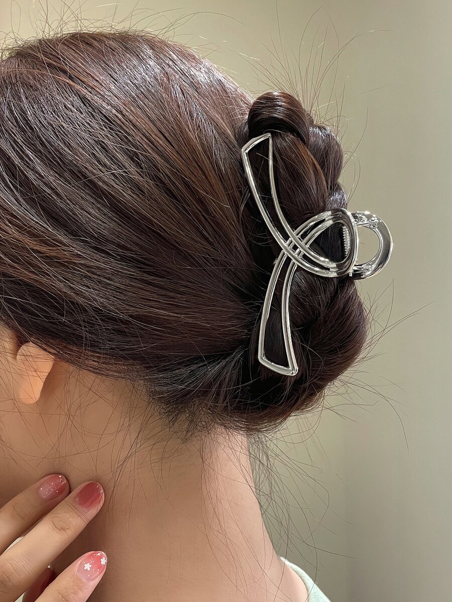 DAZY Minimalist Geometric Hair Claw Street - Silver - View 1