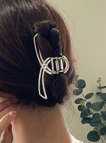 DAZY Minimalist Geometric Hair Claw Street - Silver - View 3