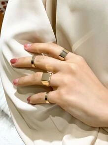 DAZY 4 chiếc nhẫn tối giản - Vàng - Xem 1