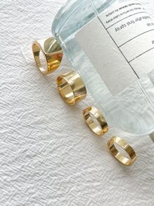 DAZY 4 chiếc nhẫn tối giản - Vàng - Xem 8