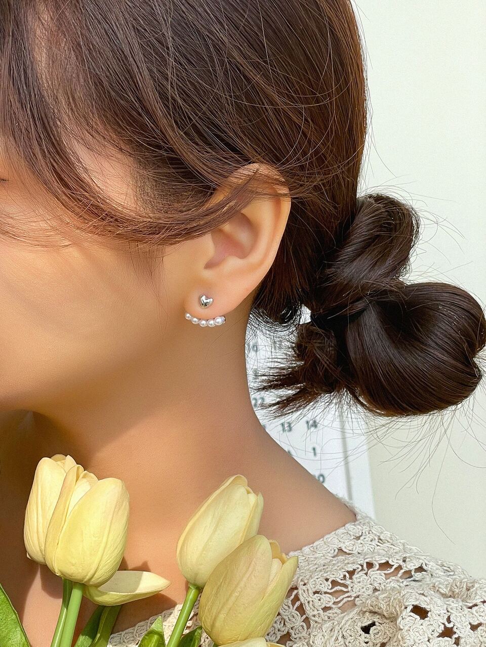 Faux Pearl Decor Earring Jackets