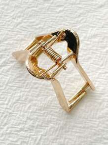 DAZY Geometric Hair Claw For Daily Use For Girls Hairstyles Casual Claw Clips Hair Clips Hair Jaw Clip Hair Clamps Hair Clutch Hair Catcher Clip - Gold - View 7