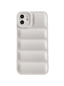 Plain Puffer Phone Case - White - View 2