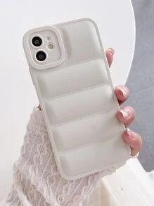 Plain Puffer Phone Case - White - View 1
