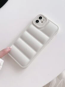 Plain Puffer Phone Case - White - View 3
