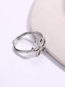 歐美簡約且極簡黑色電鍍戒指[0.0.3]，1枚