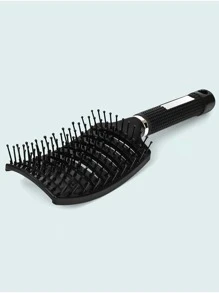 1 pieza Cepillo ventilado grande con forma de costilla ondulada, cepillos de masaje desenredantes de cabello grueso y largo para mujeres, peine de volumen de peluquería recto y de secado rápido, herramienta de estilo antiestática curvada para cabello mojado/seco negro,herramientas para el cabello peines peine pelo cepillo pelo de peines cepillo pelo