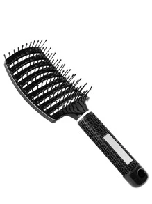 1 pieza Cepillo ventilado grande con forma de costilla ondulada, cepillos de masaje desenredantes de cabello grueso y largo para mujeres, peine de volumen de peluquería recto y de secado rápido, herramienta de estilo antiestática curvada para cabello mojado/seco negro,herramientas para el cabello peines peine pelo cepillo pelo de peines cepillo pelo