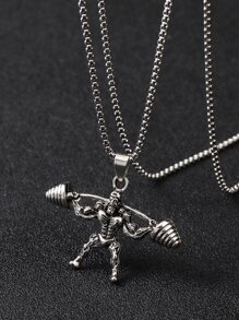 Fashionable and Popular Men Hunk Charm Necklace Alloy for Jewelry Gift and for a Stylish Look - Silver - View 2