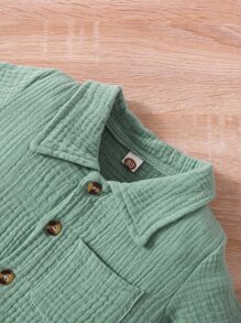 Baby Pocket Patched Top & Shorts - Green - View 3