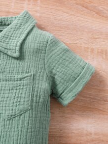 Baby Pocket Patched Top & Shorts - Green - View 4