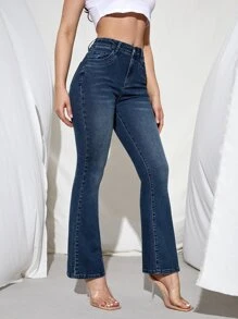 SHEIN PETITE High Stretch Bootcut Jeans