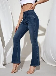 SHEIN PETITE High Stretch Bootcut Jeans
