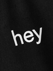 女孩牛和字母圖案T恤洋裝 - 黑色 - 查看 4