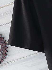 Manfinity Homme Men Button Up Curved Hem Shirt Button Up Shirt - Black - View 3