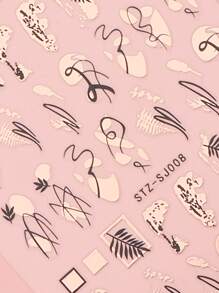 2 hojas de pegatinas de arte abstracto para decoración de uñas, suministros para uñas DIY - Multicolor - Ver 2